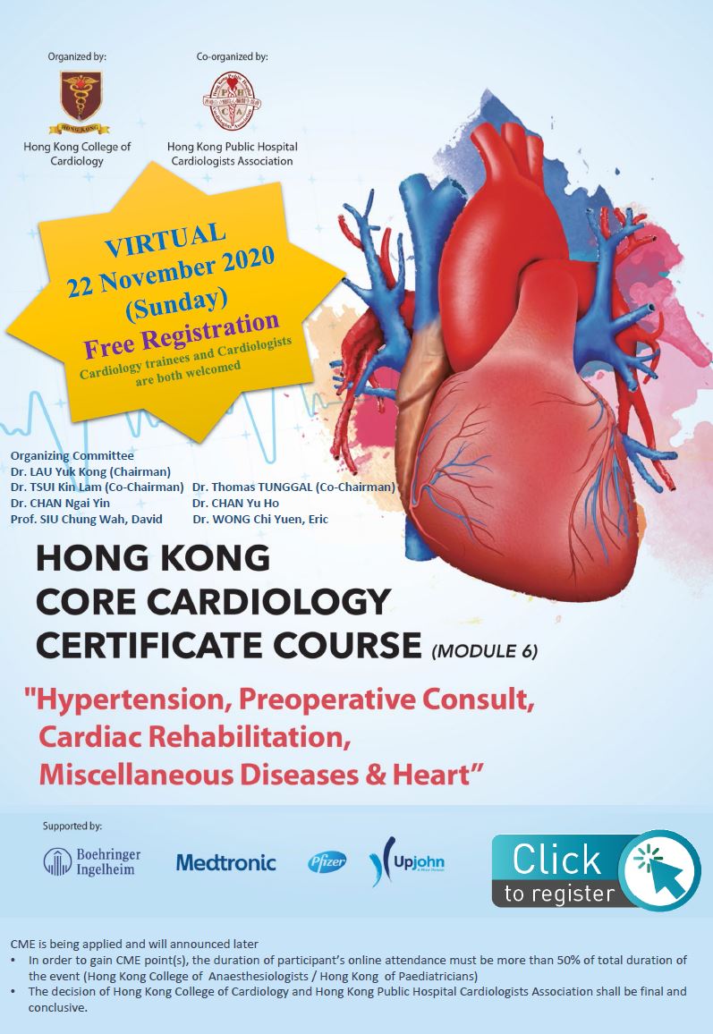 HKCNA HK core cardiology certificate course 2020